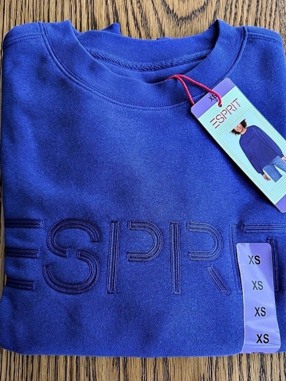 ESPRIT Logo Fleece Crewneck Sweatshirt Blue XS